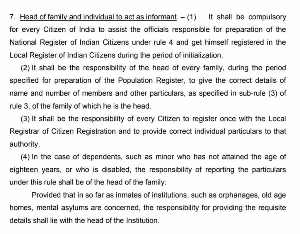 Head of family as informant