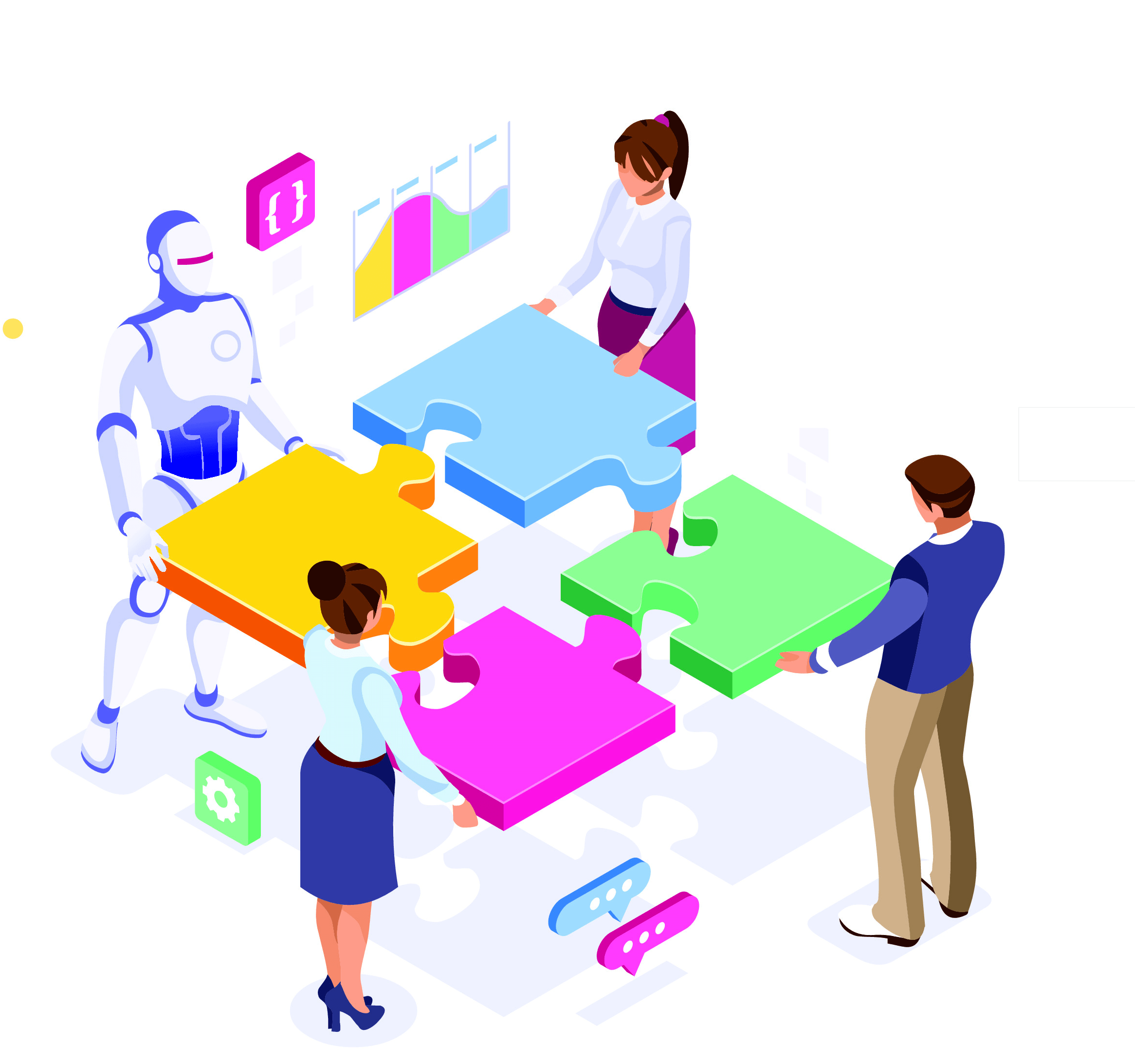 sales team putting pieces together for outsourcing sales function