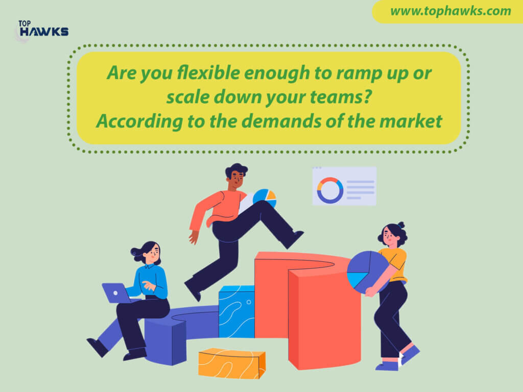 Image depicting whether you flexible enough to ramp up or scale down your teams According to the demands of the market.