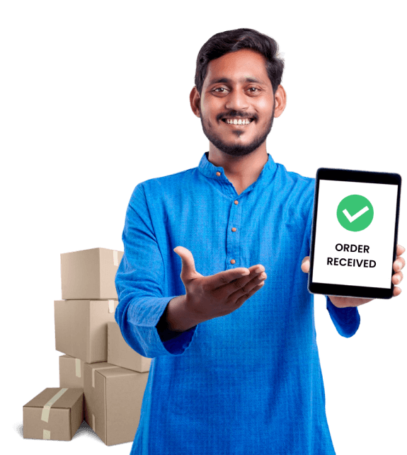 TopHawks field agent guiding a new seller through the Amazon seller onboarding app during an ATES program workshop in India