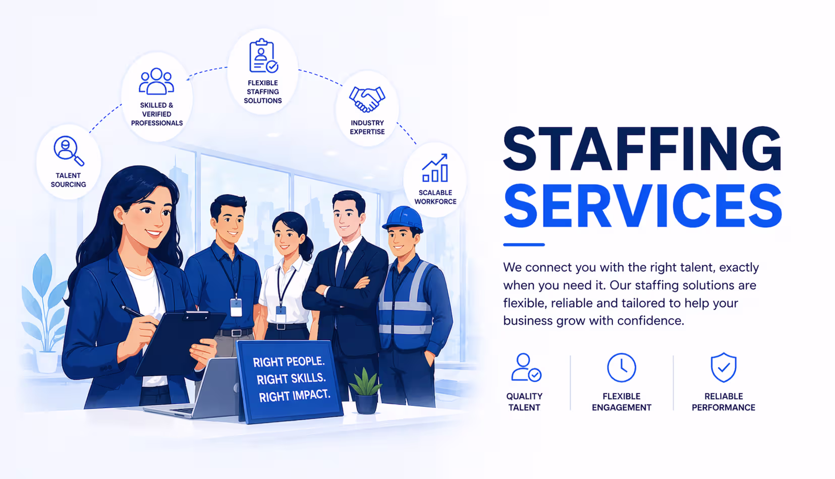 TopHawks staffing services — temporary, contract, temp-to-perm and executive search across India